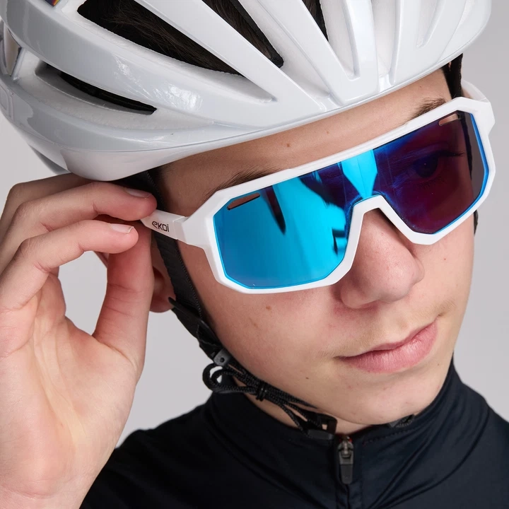 LUNETTES ENFANT EKOI KIDS BLANCHES REVO BLEU – Image 3