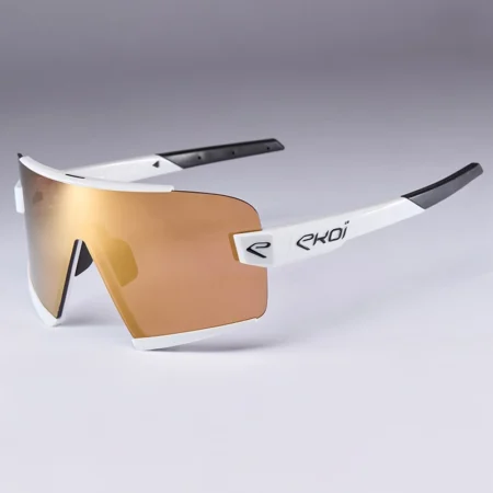 02071þLunettes EKOI Racing OTTIMO Blanche Revo gold Cat3